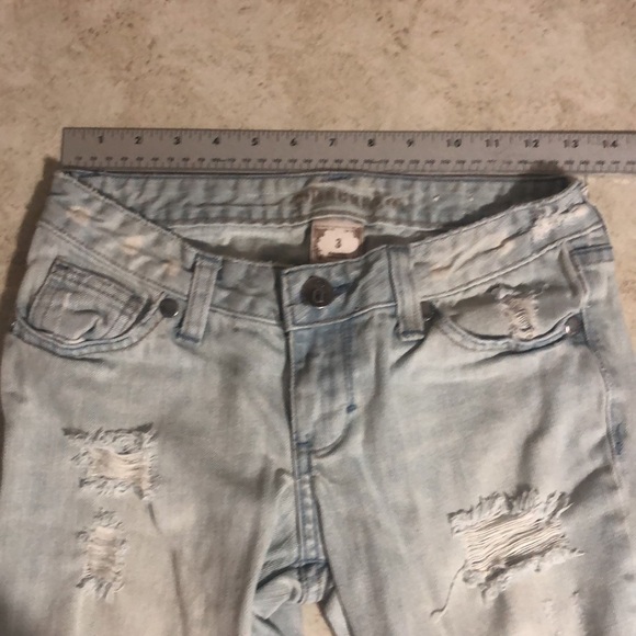 Decree Distressed Skinny Jeans size 3 light Blue - Picture 3 of 16